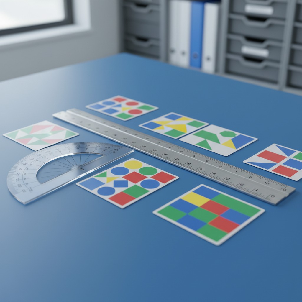 Una foto di alcune carte e strumenti per lavorare in fabbrica di mattoni posizionati su un piano.